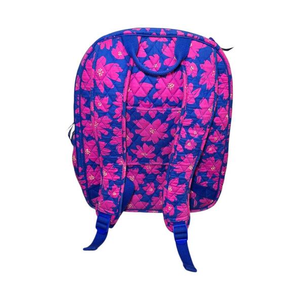 Vera Bradley Women\'s Signature Cotton Campus Tech Backpack Art Poppies Pink Blue main image 4